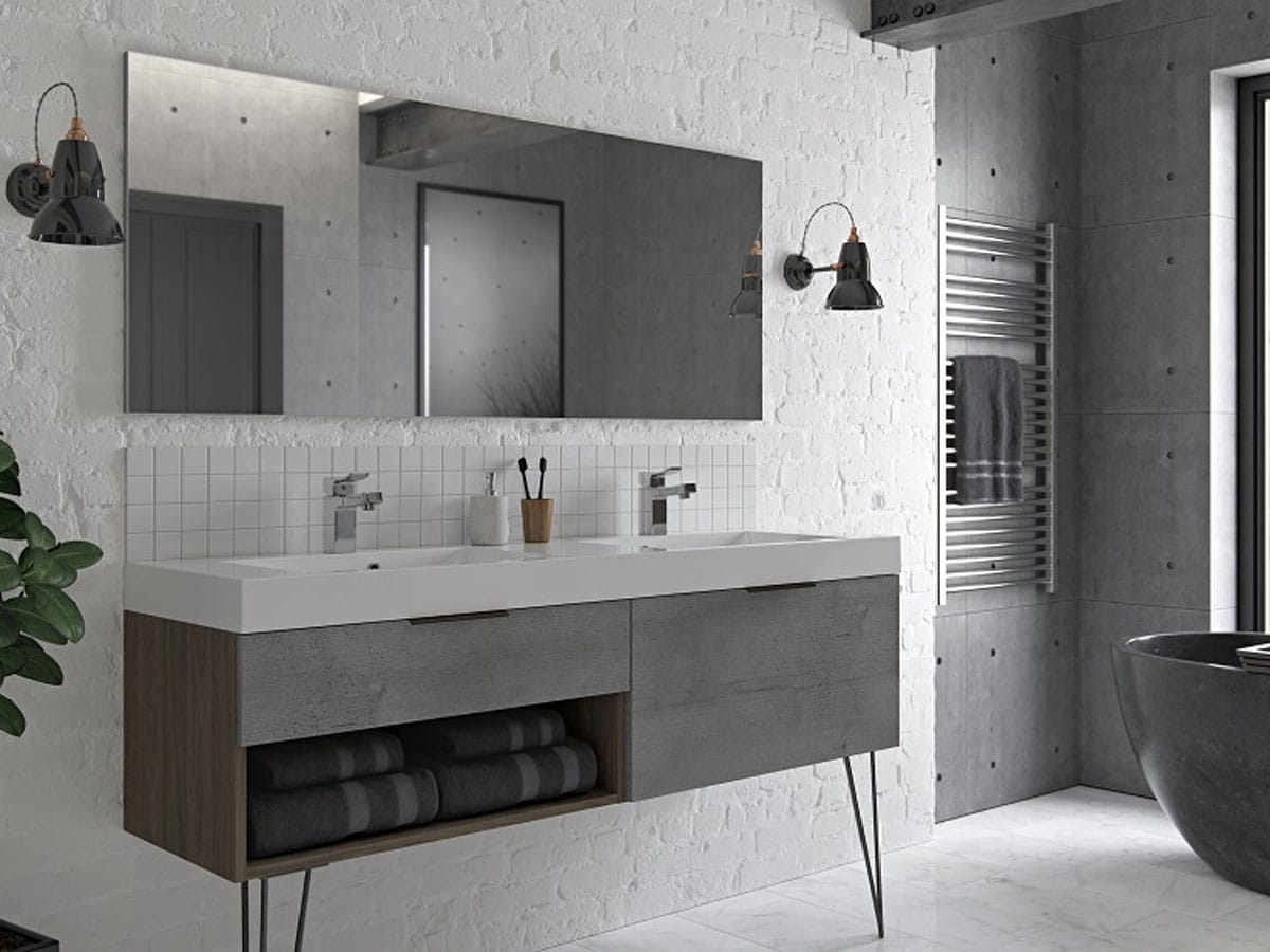 modern bathroom with a designer unit