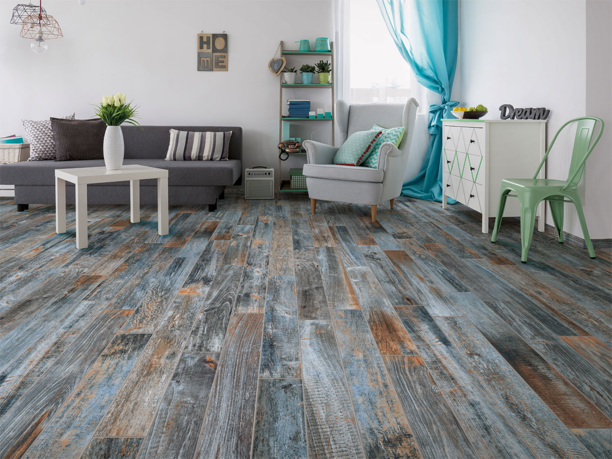 Inwood Wall Floor Tiles Wood Effect, Blue Wood Effect Laminate Flooring