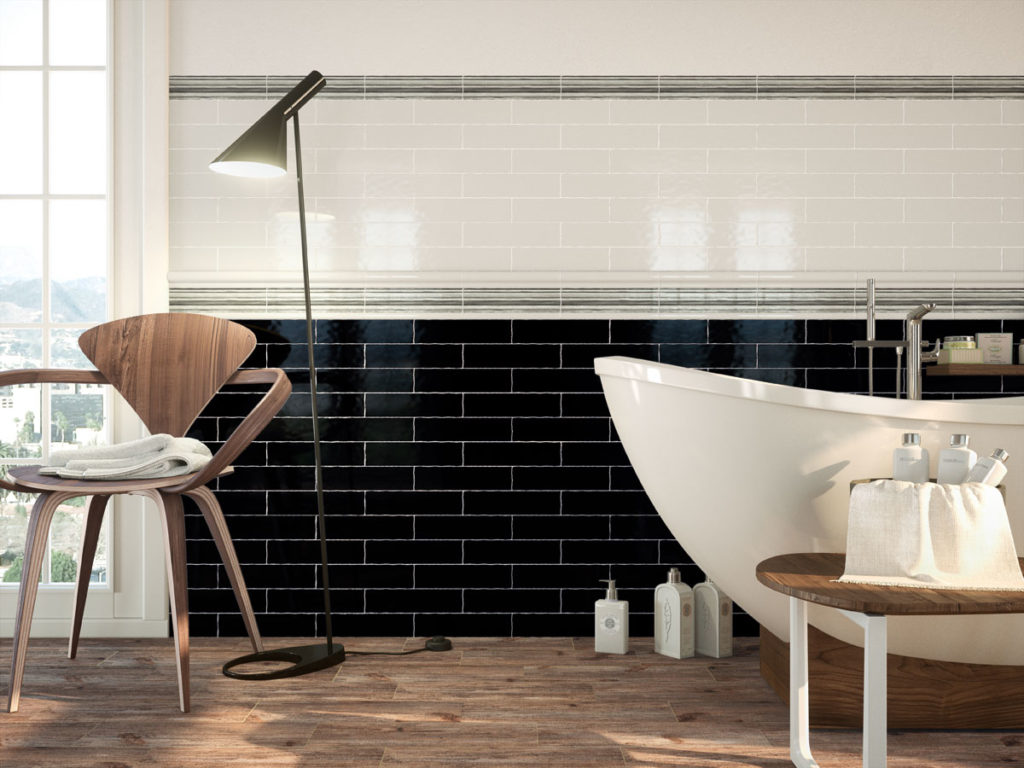 stylish traditional feeling bathroom with a free standing bath