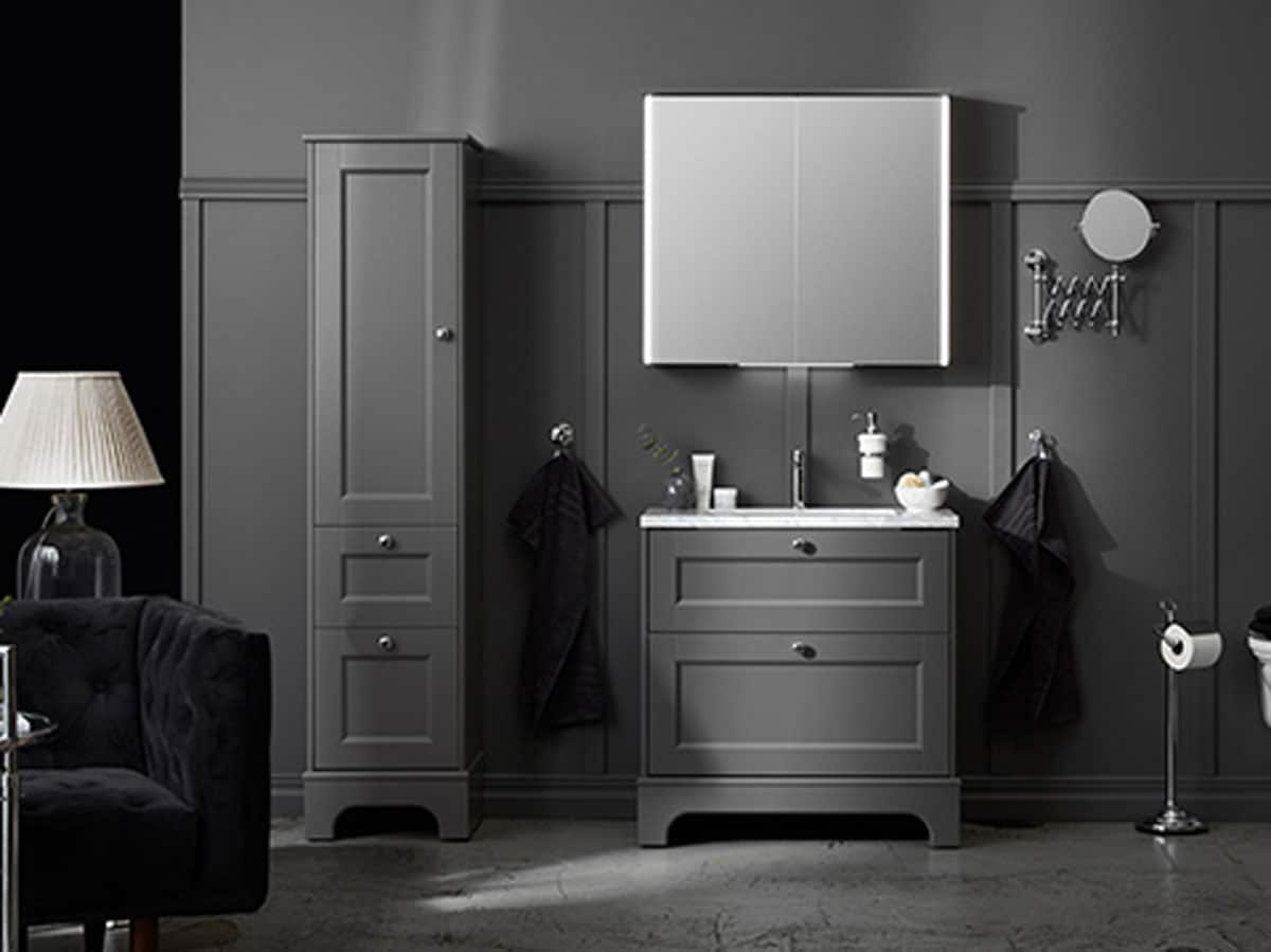traditional style bathroom furniture in grey