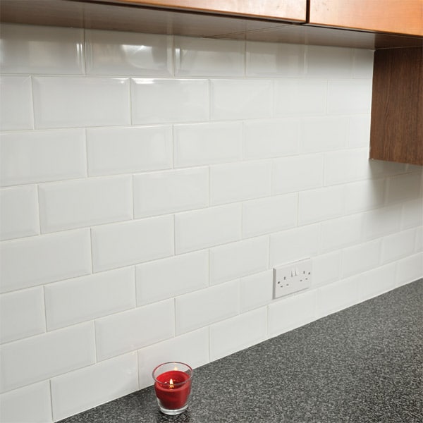 Stiges Metro Bevel Gloss White 200x100mm - Image 4