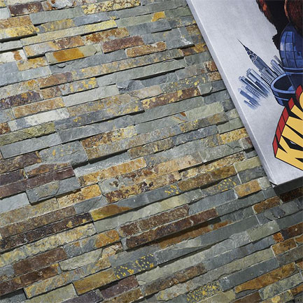 Split Face Multi Colour Wall Tiles - 100x360mm - Image 2