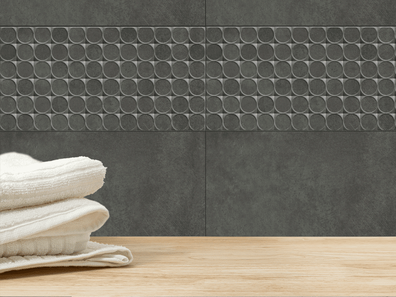 Balance Grafito Circle Feature Wall Tile 500x250mm - Image 2