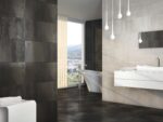 metallic effect tiles bathroom