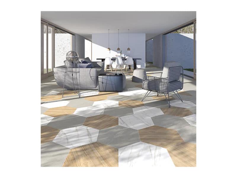 Hexagon Verbier Marble Effect 519x599mm - Image 2