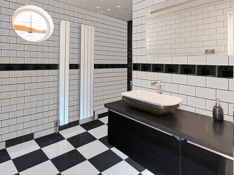 Stiges Metro Bevel Gloss Black 200x100mm - Image 6