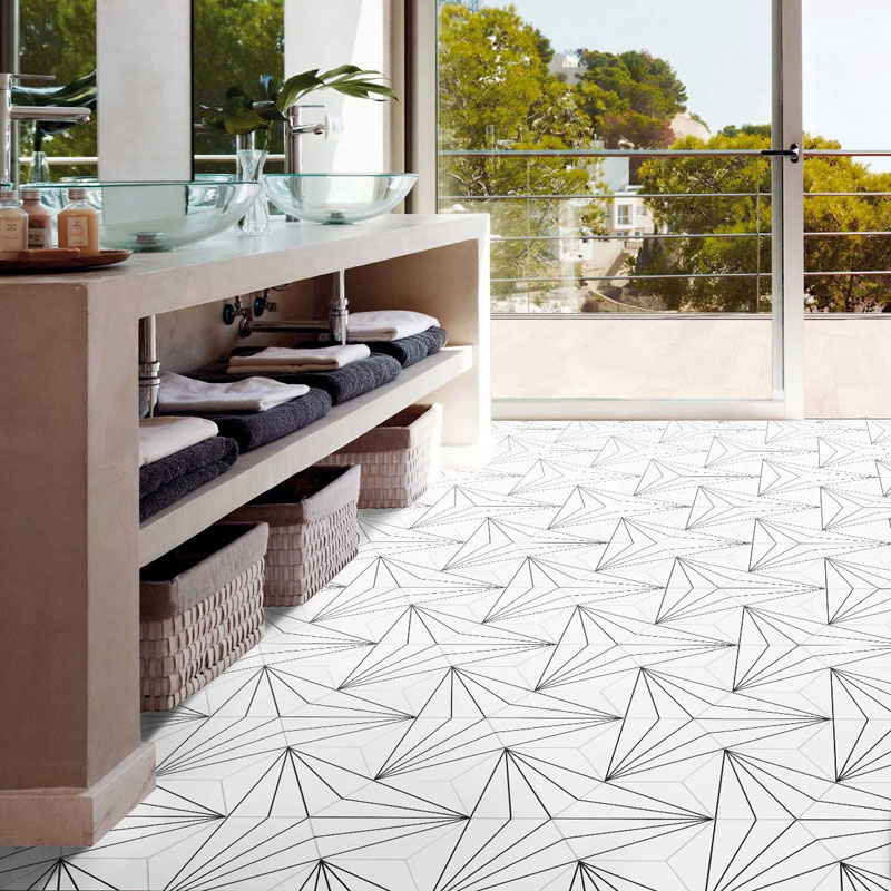 Hexagon Aster Blanco Wall & Floor Tile (250x220mm) - Image 2