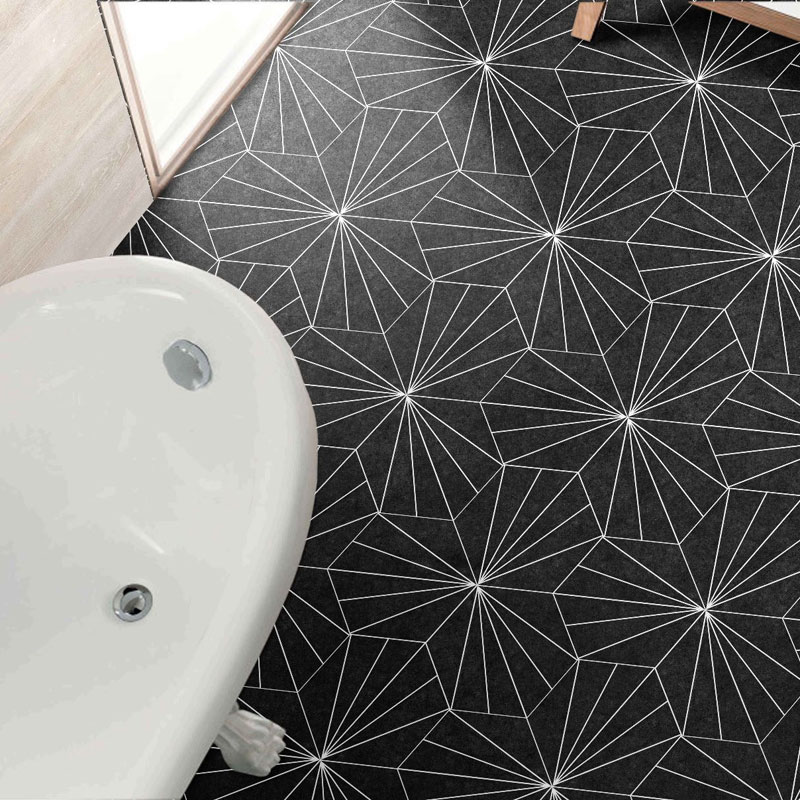 Hexagon Aster Nero Wall & Floor Tile (250x220mm) - Image 2