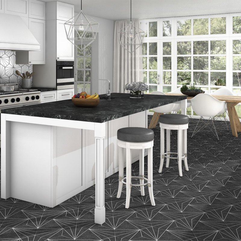 Hexagon Aster Nero Wall & Floor Tile (250x220mm) - Image 4