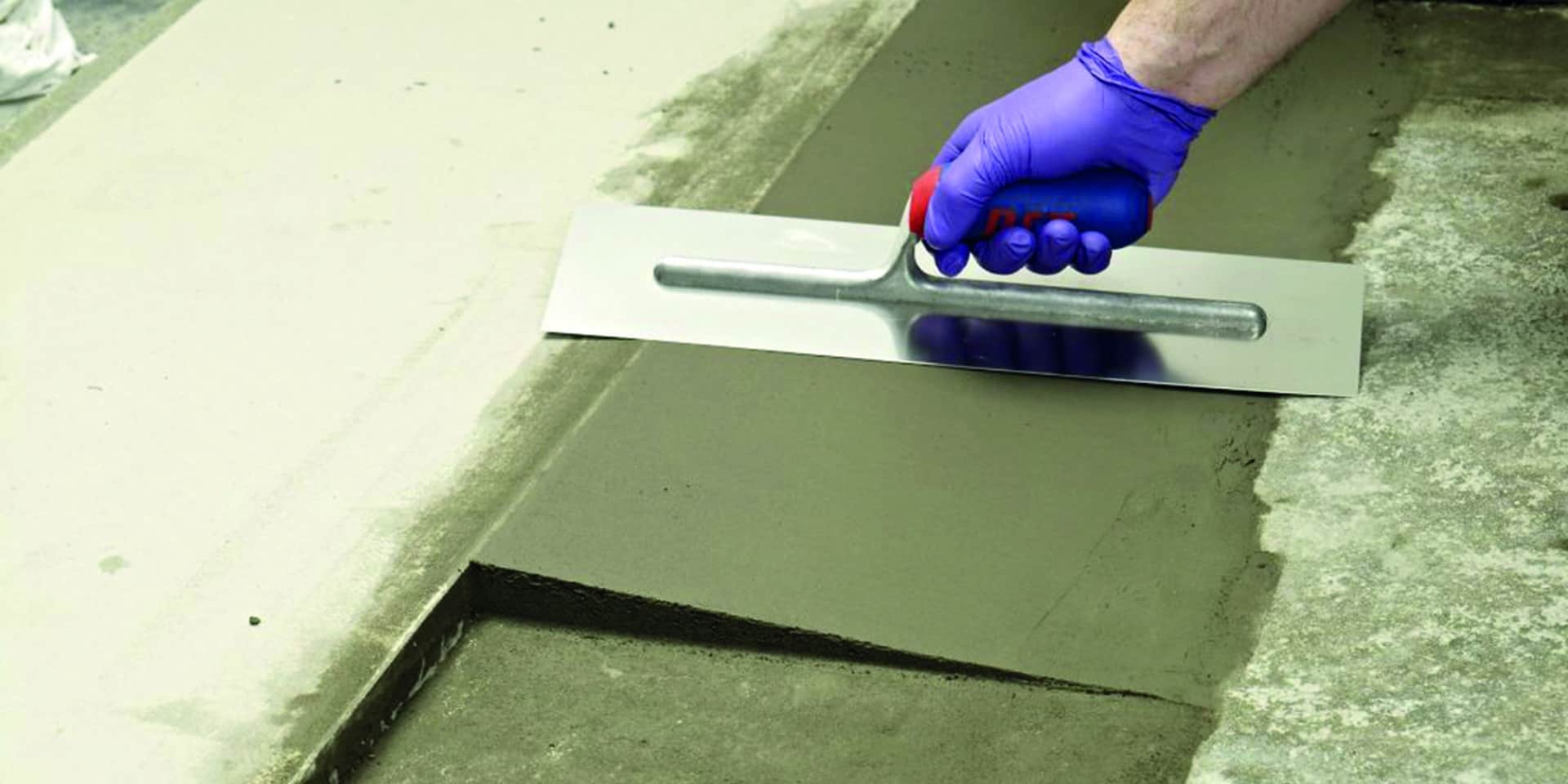 concrete repair of a step using Ardex A46