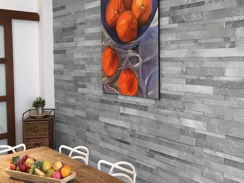 Split Face Silver Shimmer Wall Tiles (150x600mm) - Image 2